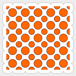 Orange and blue polka dots black outline Sticker